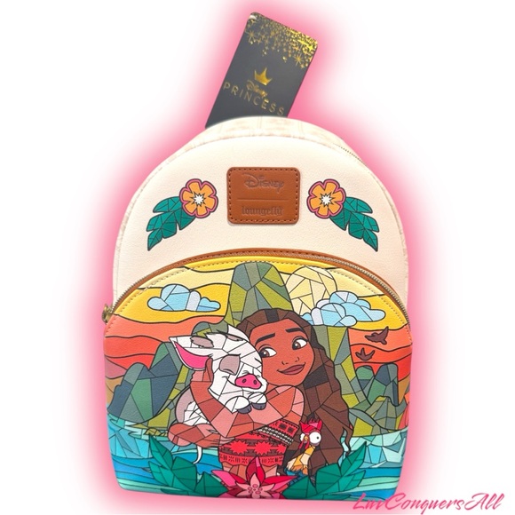 Loungefly Disney Moana & Friends Stained Glass Mini Backpack